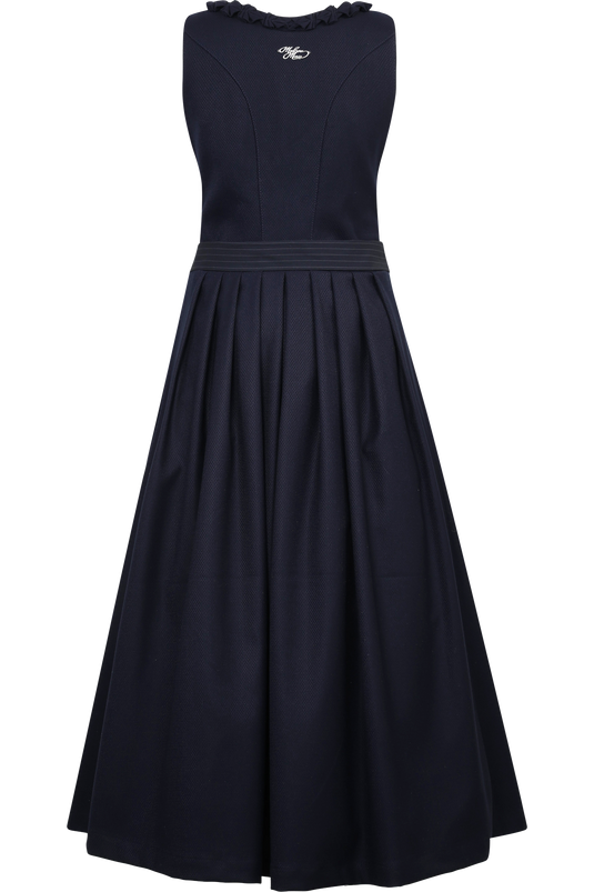 Damen Dirndl lang Madam Marie MM-ELYNARA/80 midnight - Rückansicht
