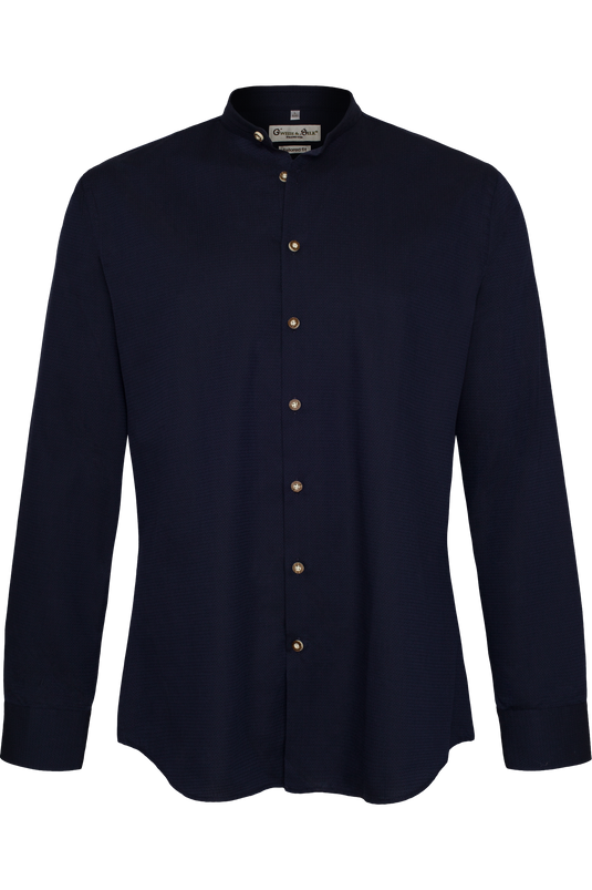 Herren Trachtenhemd Gweih & Silk ALPSEE 03/202 in NAVY - Vorderansicht